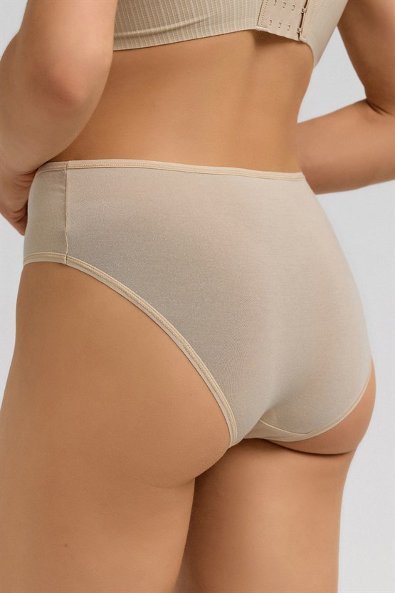 Kadın Micro Modal Yüksek Bel Hipster Ten