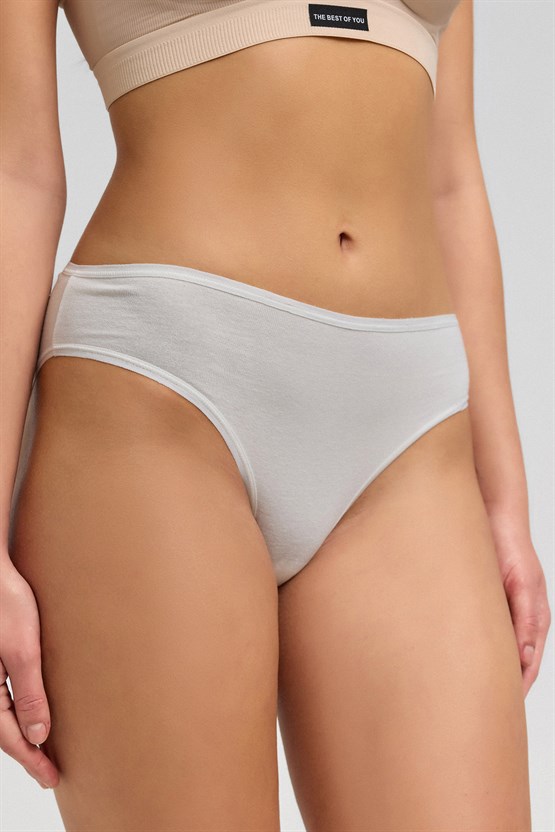 Kadın Mısırlı Modal Slip Külot Ekru