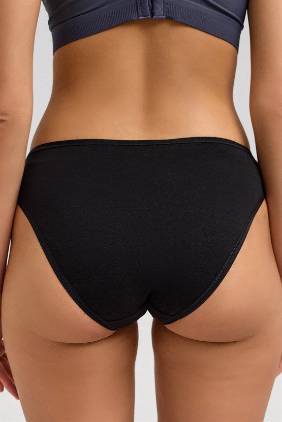 Kadın Mısırlı Modal Slip Külot Siyah