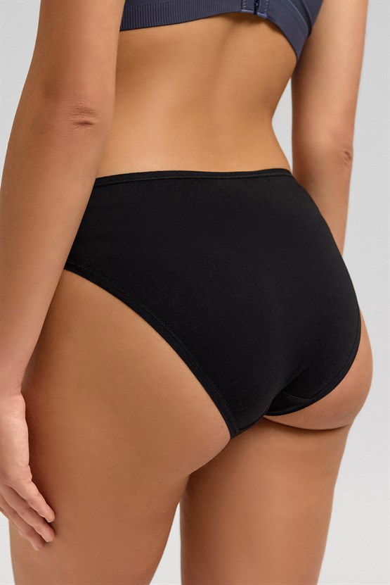 Kadın Mısırlı Modal Slip Külot Siyah