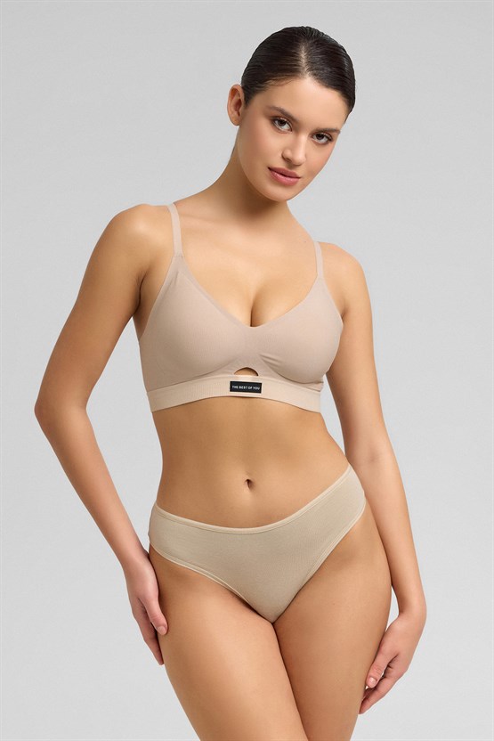 Kadın Mısırlı Modal Slip Külot Ten