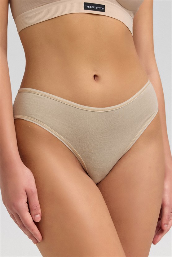 Kadın Mısırlı Modal Slip Külot Ten