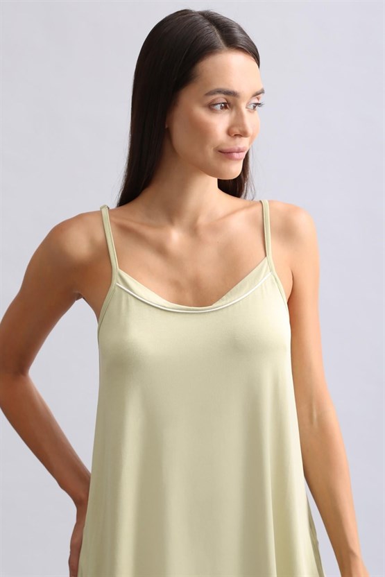 Kadın Modal İnce Askılı Pijama Üst Adaçayı Yeşili