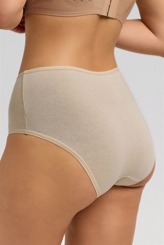 Kadın Modal Yüksek Bel Hipster Külot Ten