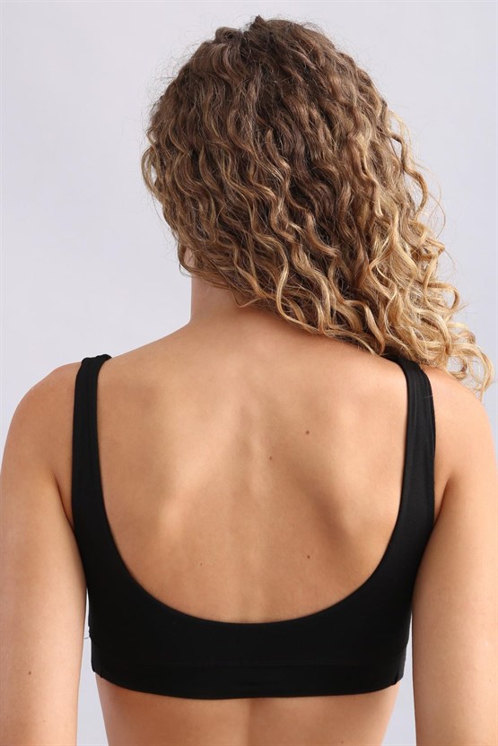 Kadın Modal by TENCEL MEGAN Crop Siyah