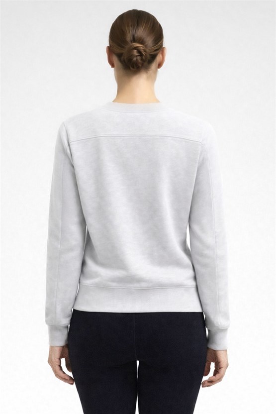 Kadın Orta Sweatshirt Gri Melanj