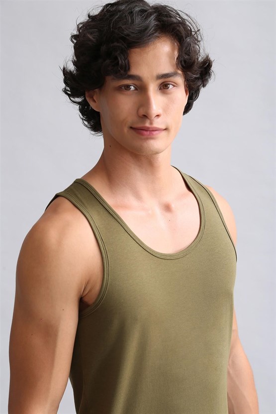 Mısırlı BAMBU HERCULES Slim Fit Basic Atlet Koyu Haki