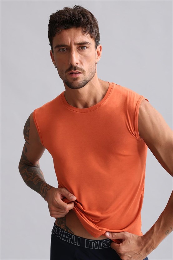 Mısırlı BAMBU HERCULES Slim Fit Bisiklet Yaka Sporcu Atlet / T-Shirt Pas Kırmızı