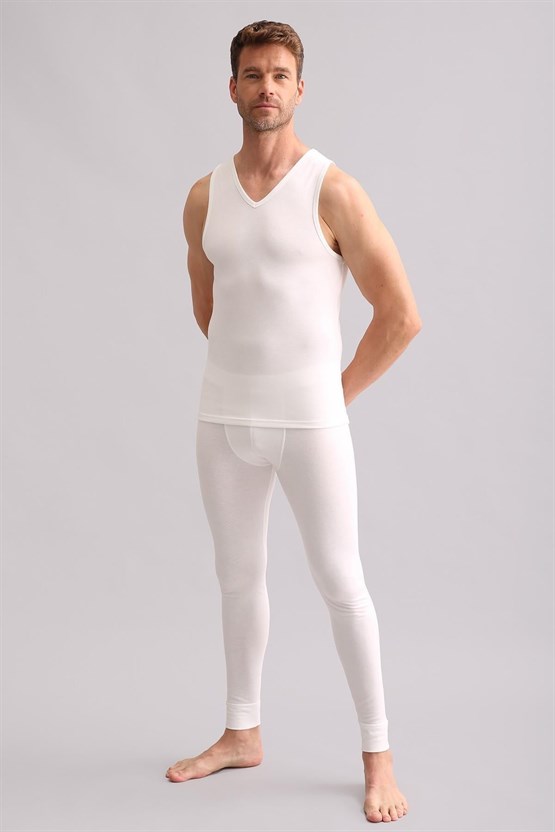 Mısırlı BAMBU TERMAL V Yaka Sporcu Atlet / T-Shirt Ekru