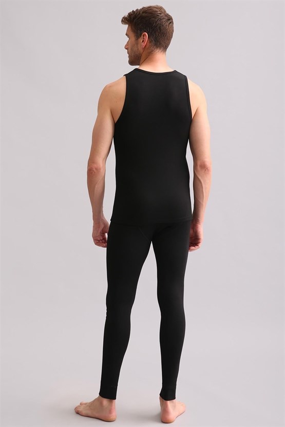 Mısırlı BAMBU TERMAL V Yaka Sporcu Atlet / T-Shirt Siyah