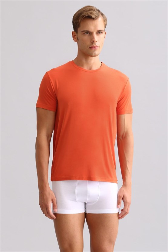 Mısırlı BAMBU ZEUS LUXURY Regular Fit Bisiklet Yaka Fanila / T-Shirt Pas Kırmızı