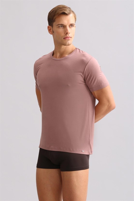 Mısırlı BAMBU ZEUS LUXURY Regular Fit Bisiklet Yaka Fanila / T-Shirt Lavender