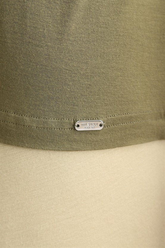 Mısırlı BAMBU ZEUS LUXURY Regular Fit Bisiklet Yaka Fanila / T-Shirt Haki Zeytin