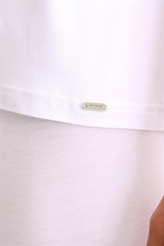 Mısırlı BAMBU ZEUS LUXURY Regular Fit Bisiklet Yaka Sporcu Atlet / T-Shirt Beyaz