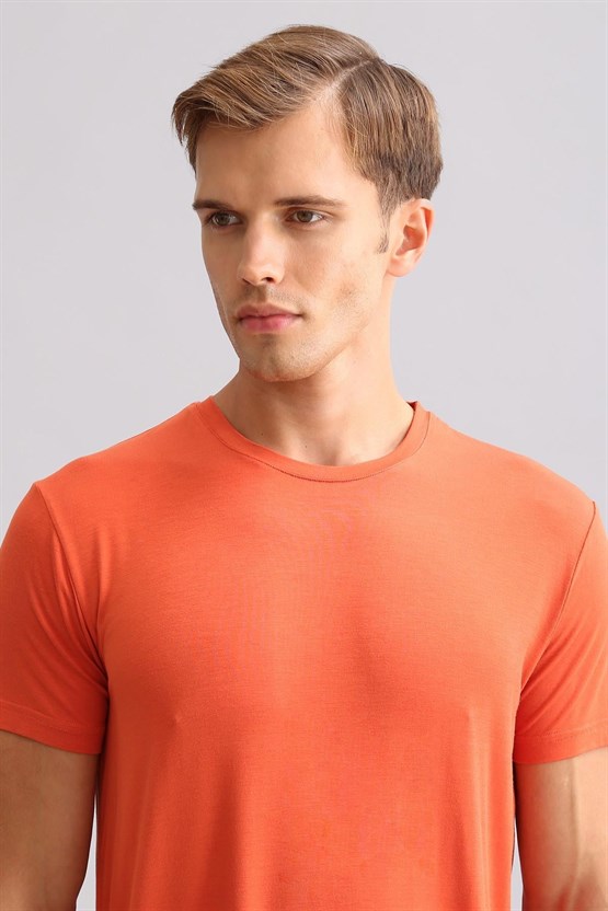 Mısırlı BAMBU ZEUS LUXURY Regular Fit Bisiklet Yaka Fanila / T-Shirt Pas Kırmızı