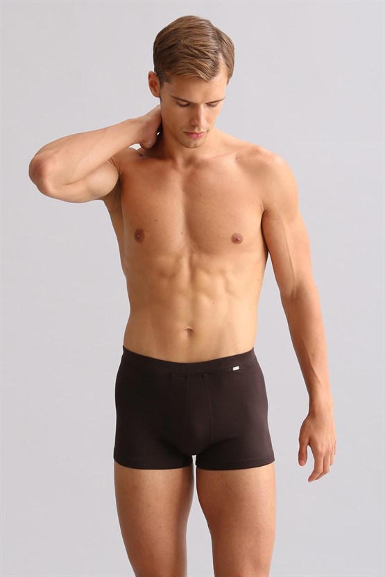 Mısırlı BAMBU ZEUS LUXURY Regular Fit Metal Armalı Boxer Kahverengi