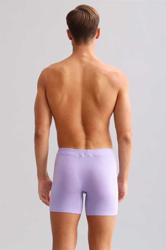 Mısırlı BAMBU ZEUS LUXURY Regular Fit Metal Armalı Long Boxer Mor