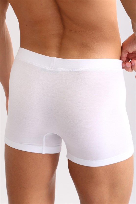 Mısırlı BAMBU ZEUS LUXURY Regular Fit Metal Armalı Boxer Beyaz