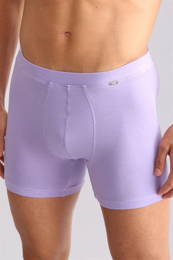 Mısırlı BAMBU ZEUS LUXURY Regular Fit Metal Armalı Long Boxer Mor