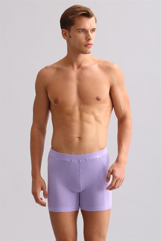 Mısırlı BAMBU ZEUS LUXURY Regular Fit Metal Armalı Long Boxer Mor