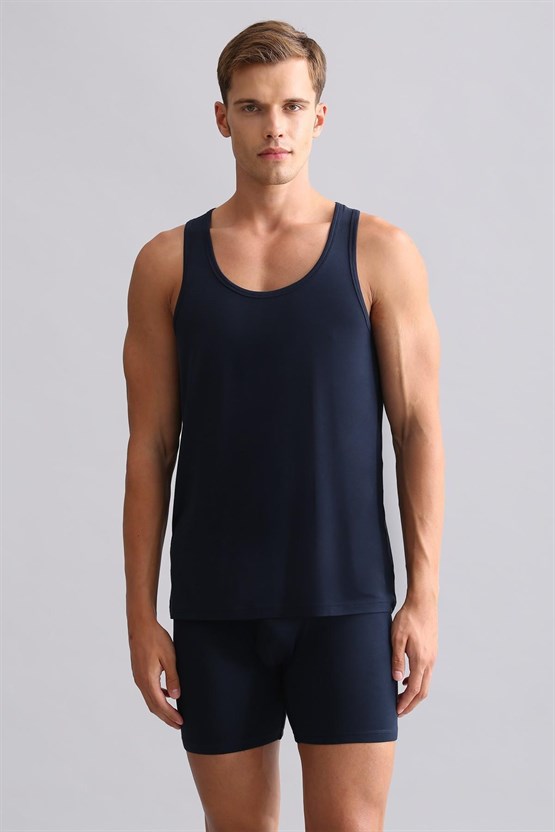 Mısırlı BAMBU ZEUS Regular Fit Basic Atlet / T-Shirt Lacivert