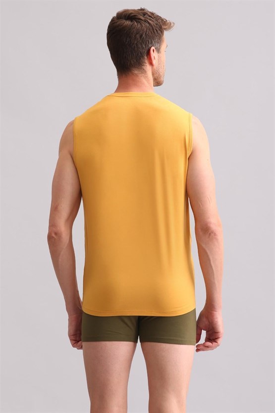 Mısırlı BAMBU ZEUS Regular Fit Bisiklet Yaka Sporcu Atlet / T-Shirt Hardal