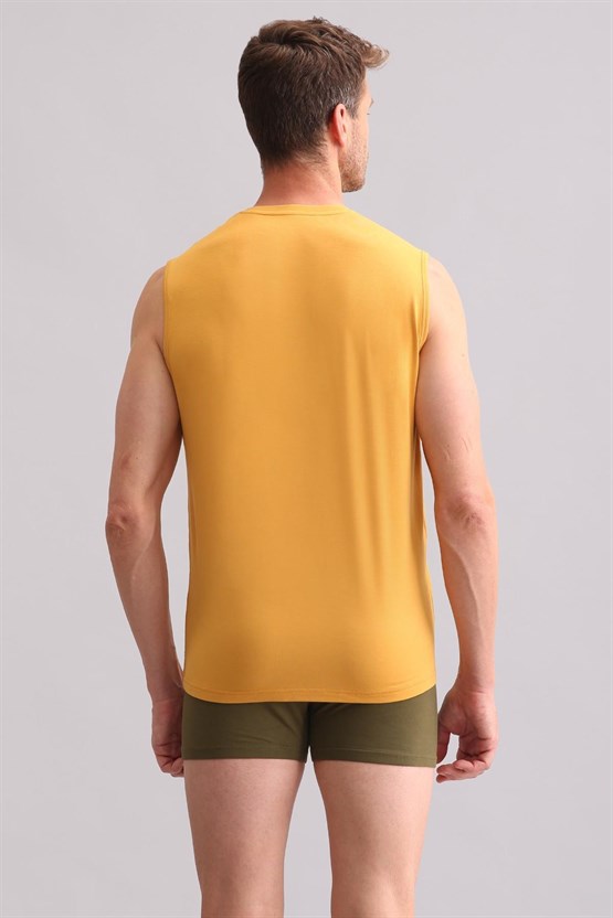 Mısırlı BAMBU ZEUS Regular Fit Bisiklet Yaka Sporcu Atlet / T-Shirt Hardal