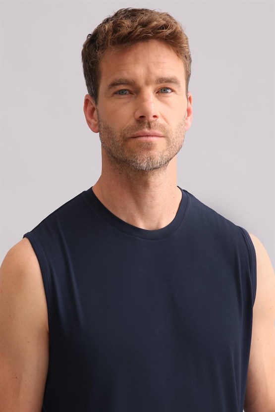 Mısırlı BAMBU ZEUS Regular Fit Bisiklet Yaka Sporcu Atlet / T-Shirt Lacivert