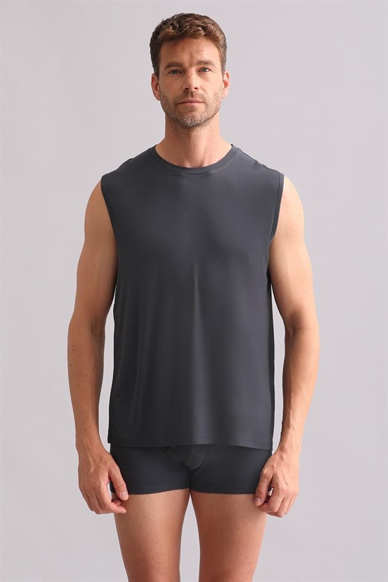 Mısırlı BAMBU ZEUS Regular Fit Bisiklet Yaka Sporcu Atlet / T-Shirt Antrasit