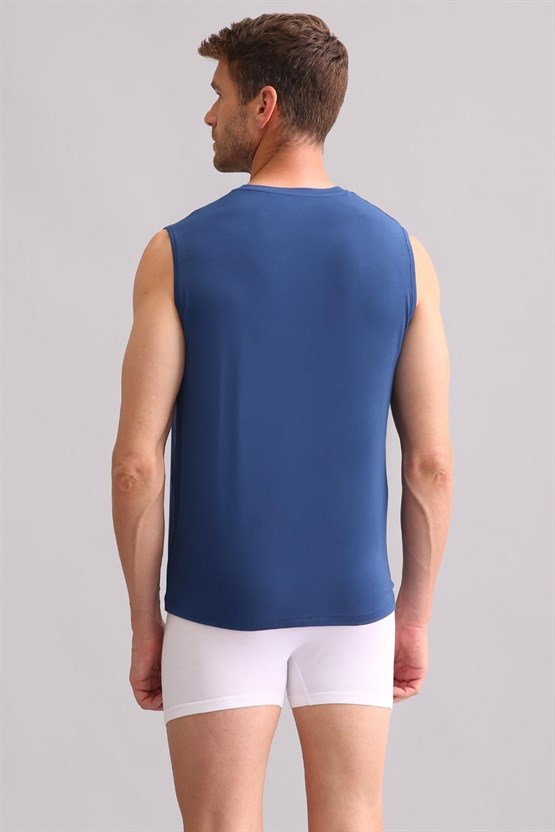 Mısırlı BAMBU ZEUS Regular Fit Bisiklet Yaka Sporcu Atlet / T-Shirt Gece Mavisi