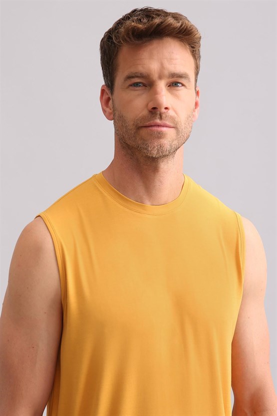 Mısırlı BAMBU ZEUS Regular Fit Bisiklet Yaka Sporcu Atlet / T-Shirt Hardal