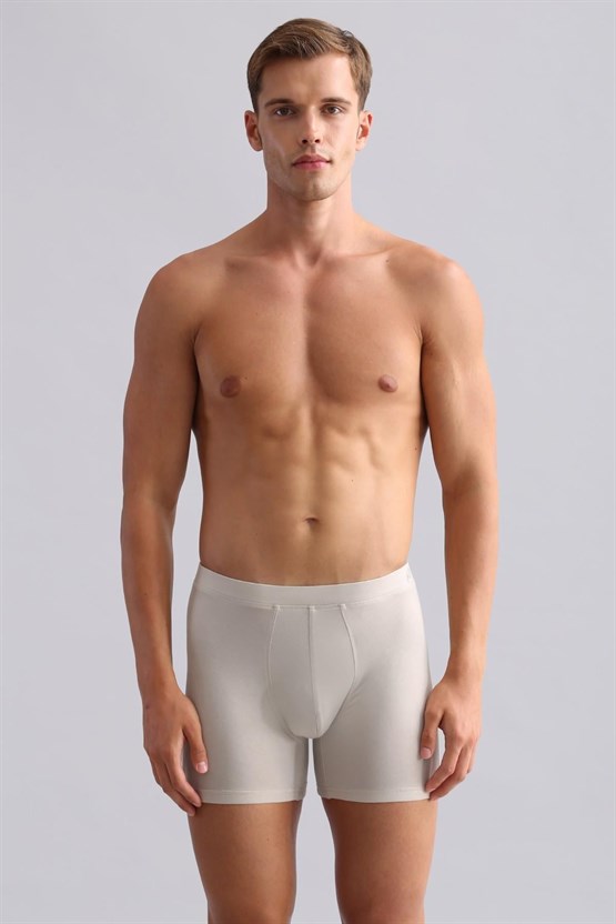 Mısırlı BAMBU ZEUS Regular Fit Long Boxer Toprak Bej