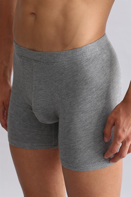 Mısırlı BAMBU ZEUS Regular Fit Long Boxer Gri Melanj