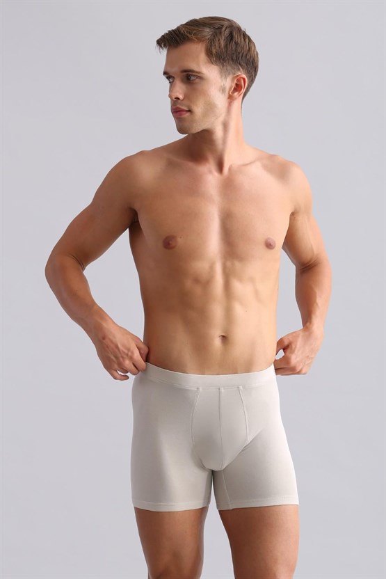 Mısırlı BAMBU ZEUS Regular Fit Long Boxer Toprak Bej