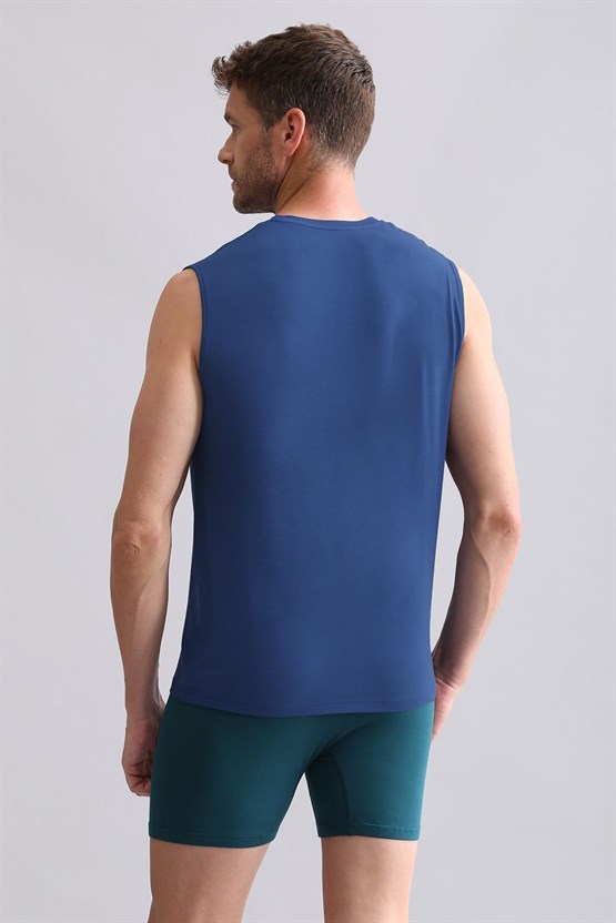 Mısırlı BAMBU ZEUS Regular Fit V Yaka Sporcu Atlet / T-Shirt Gece Mavisi