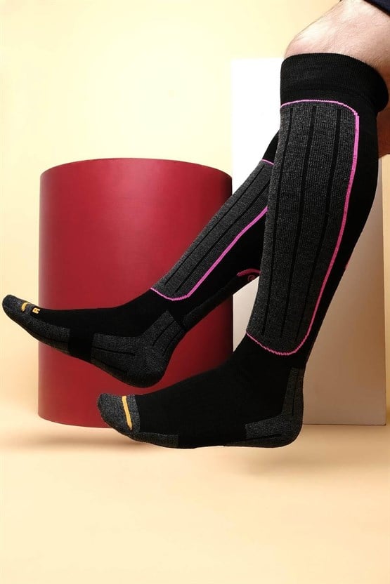 Mısırlı Erkek Anatomik Kayak ve Snowboard Çorabı Siyah