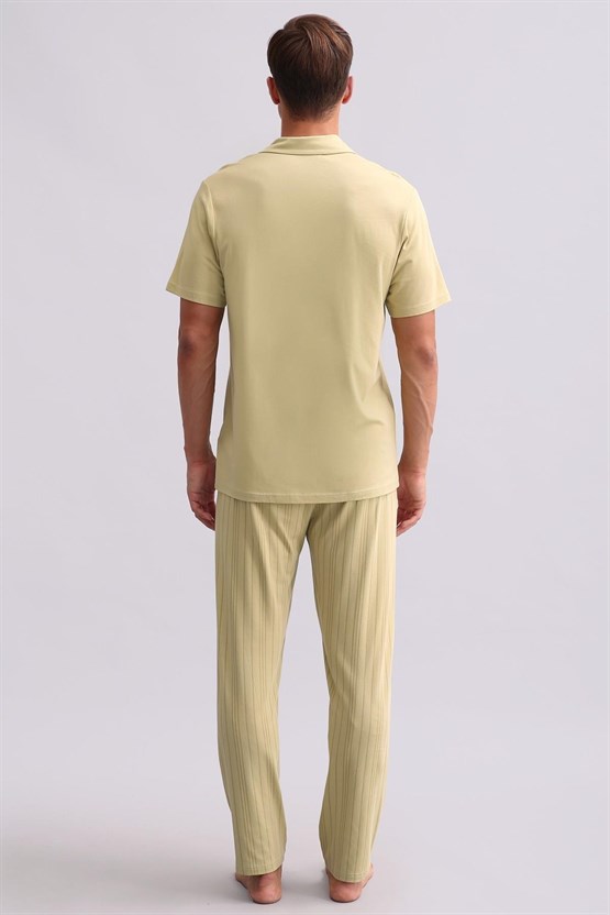 Mısırlı Erkek Bambu Kısa Kollu Gömlek Adaçayı Yeşili