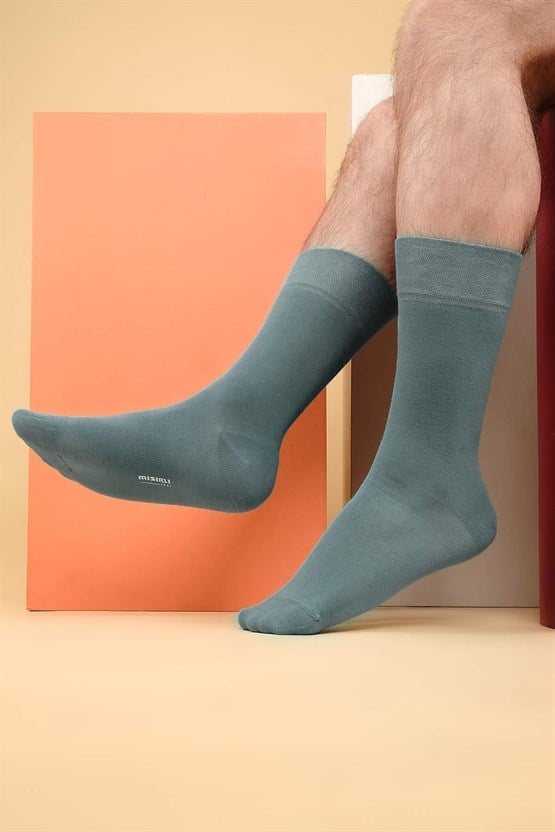 Mısırlı Erkek Bambu Tekli Soket Çorap Pastel Mavi