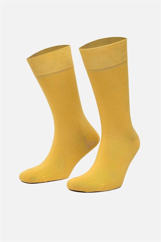 Mısırlı Erkek Bambu Tekli Soket Çorap Sarı