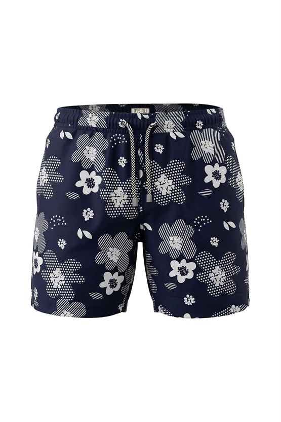 Mısırlı Erkek Desenli Deniz Şort Marin