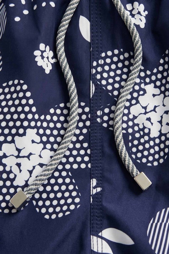 Mısırlı Erkek Desenli Deniz Şort Marin