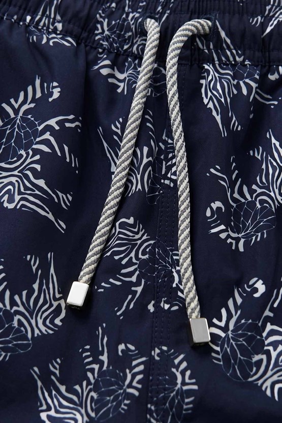 Mısırlı Erkek Desenli Deniz Şort Marin