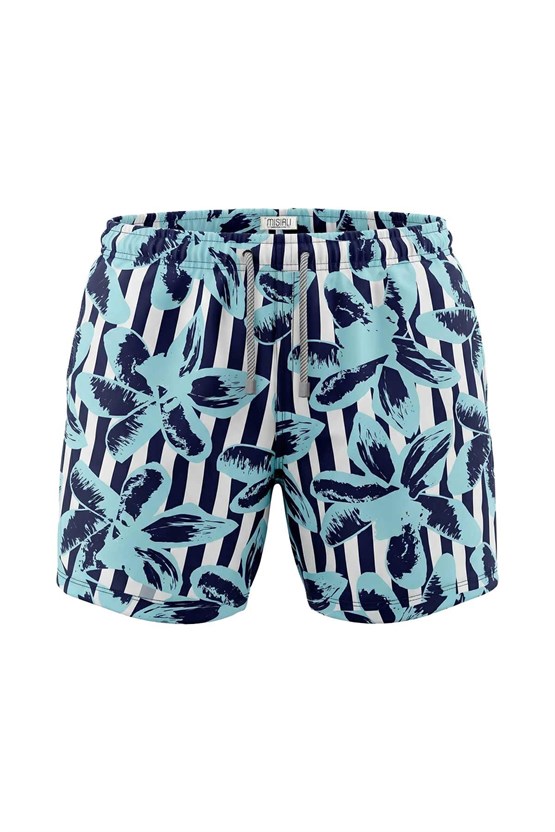 Mısırlı Erkek Desenli Deniz Şort Mavi