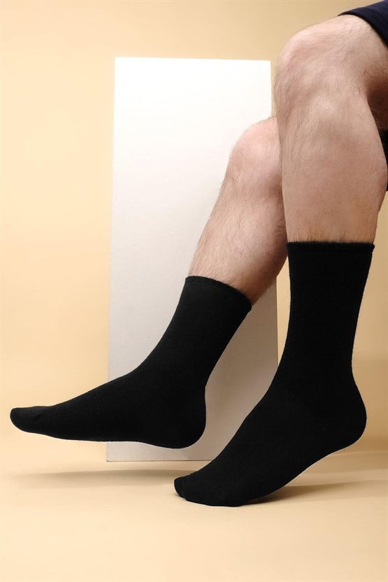 Mısırlı Erkek Kaşmir 2 Çift Soket Çorap Siyah/Bej