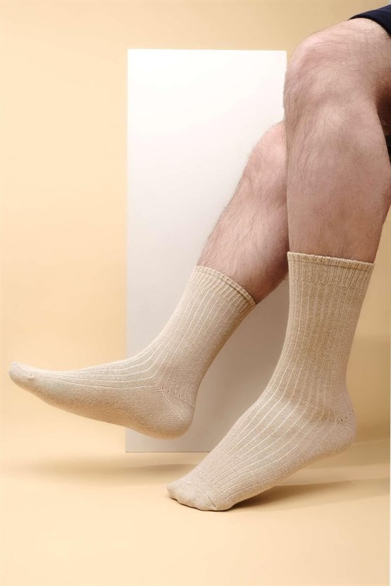 Mısırlı Erkek Kaşmir 2 Çift Soket Çorap Siyah/Bej