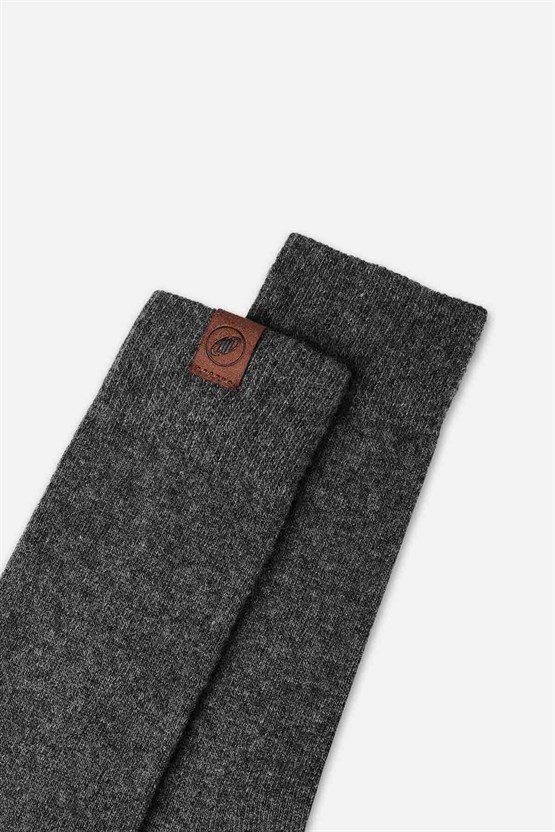 Mısırlı Erkek Kuzu Yünü (Lambswool) Tekli Soket Çorap Füme
