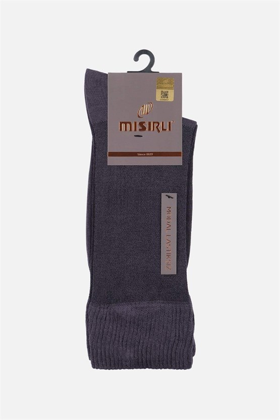 Mısırlı Erkek Modal Tekli DİABETİKER Lastiksiz Uzun Soket Çorap Füme