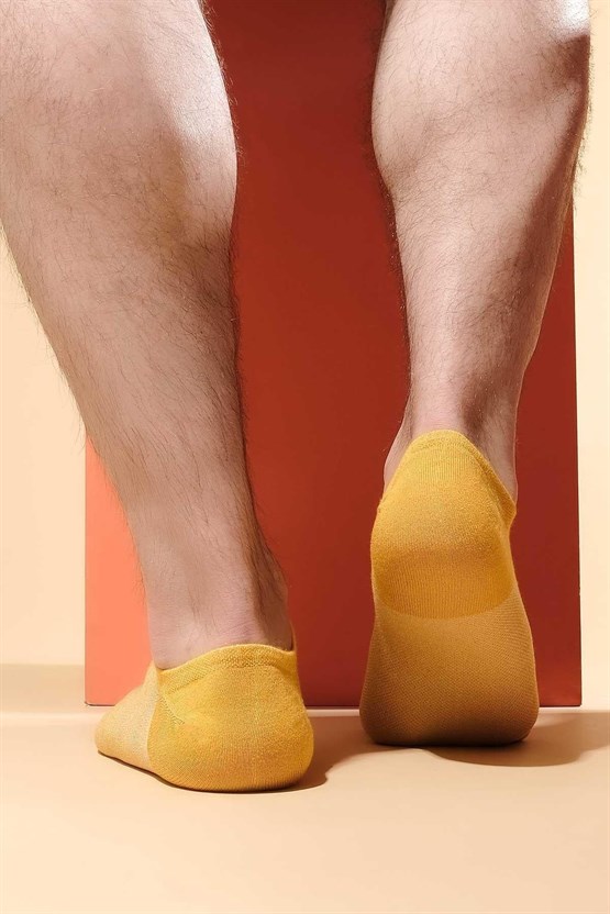 Mısırlı Erkek Modal Tekli Yazlık No Show Çorap Sarı