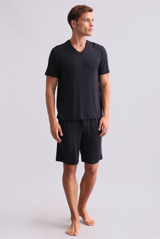 Mısırlı Erkek Modal V Yaka Tişört Antrasit