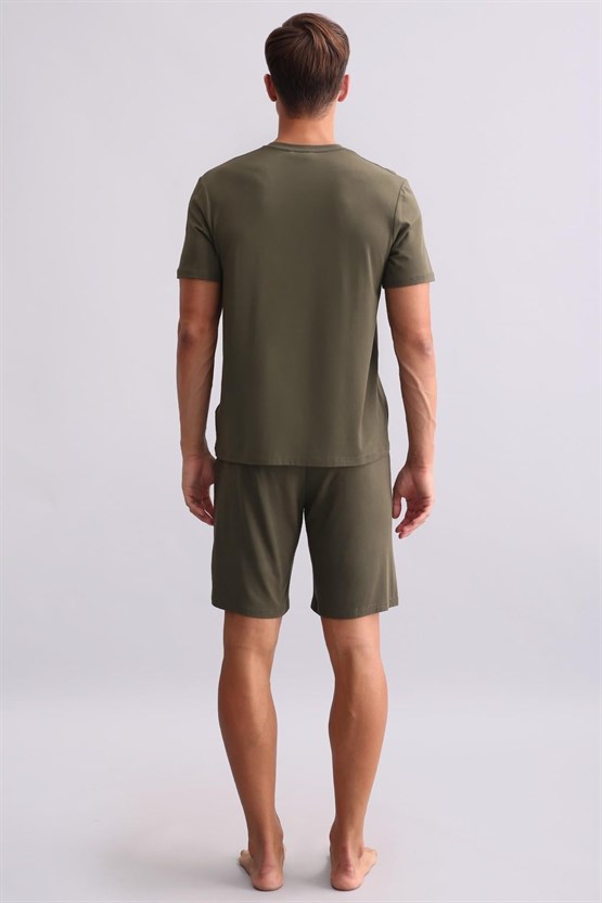 Mısırlı Erkek Modal V Yaka Tişört Haki